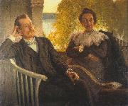 Richard Bergh Author Per Hallstrom and his wife Helga France oil painting artist